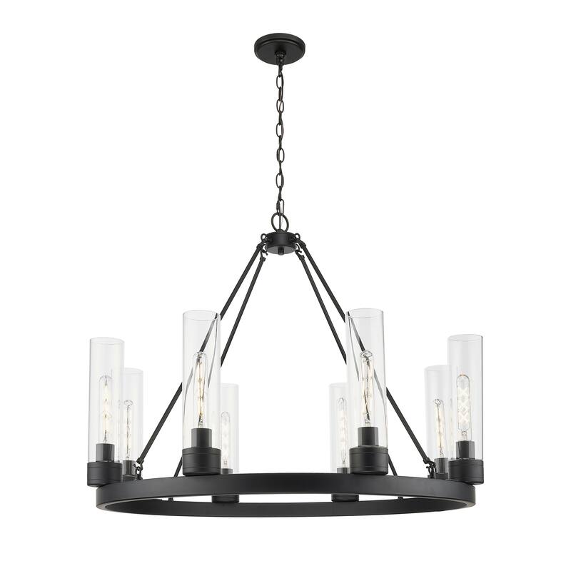 Innovations Lighting Downtown Urban - Boreas - 6 Light 36" Chandelier with 11" Shades - Clear/Matte Black