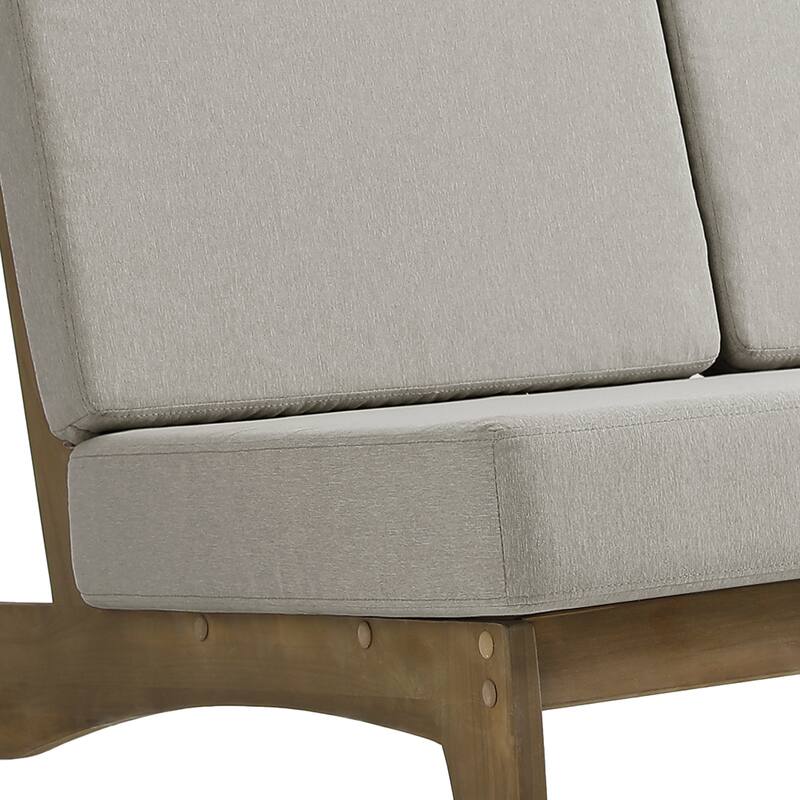 Outdoor Acacia Club Chair Set Loveseate with Weather-Resistant Cushions