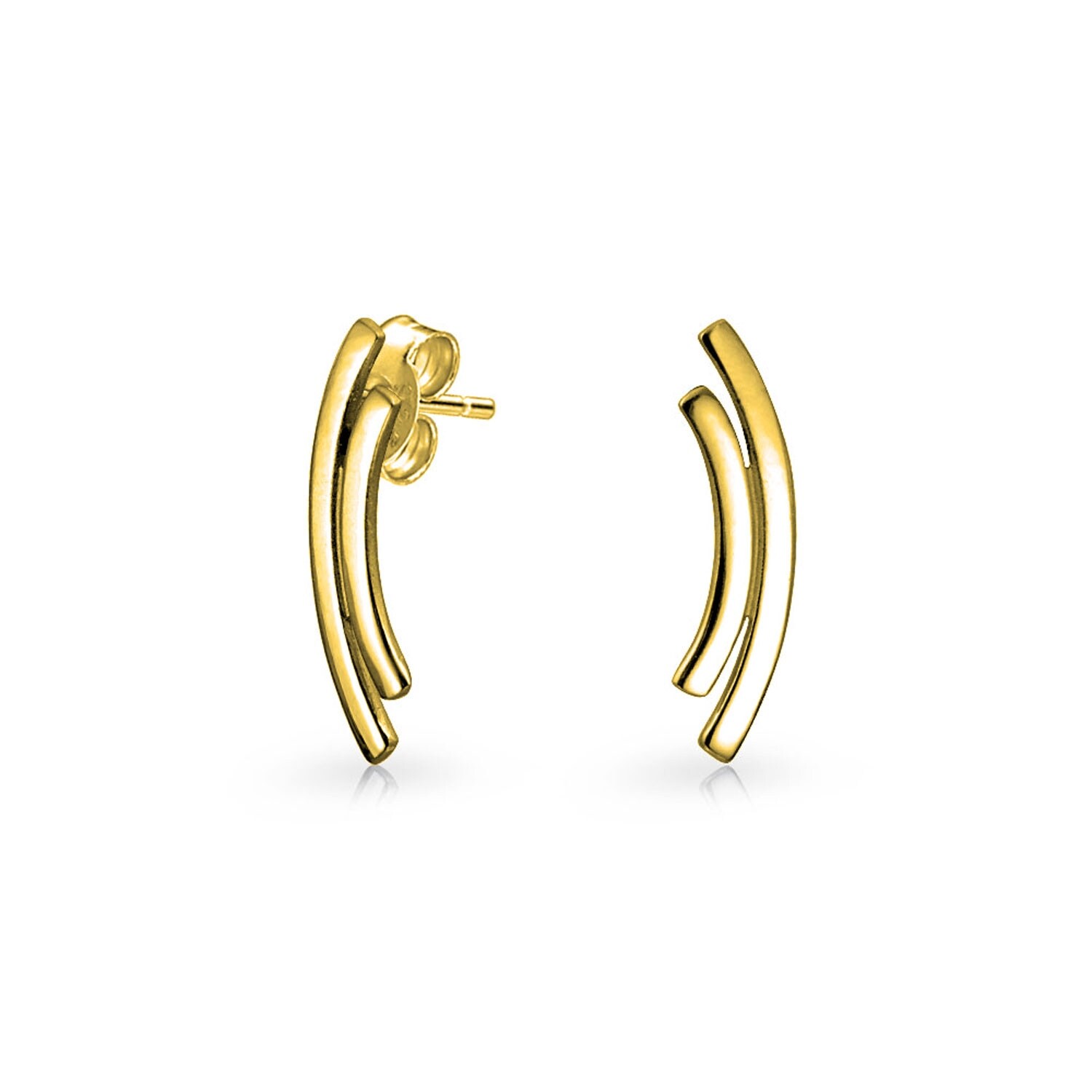 Shop Geometric Curved Bar Stud Earrings 