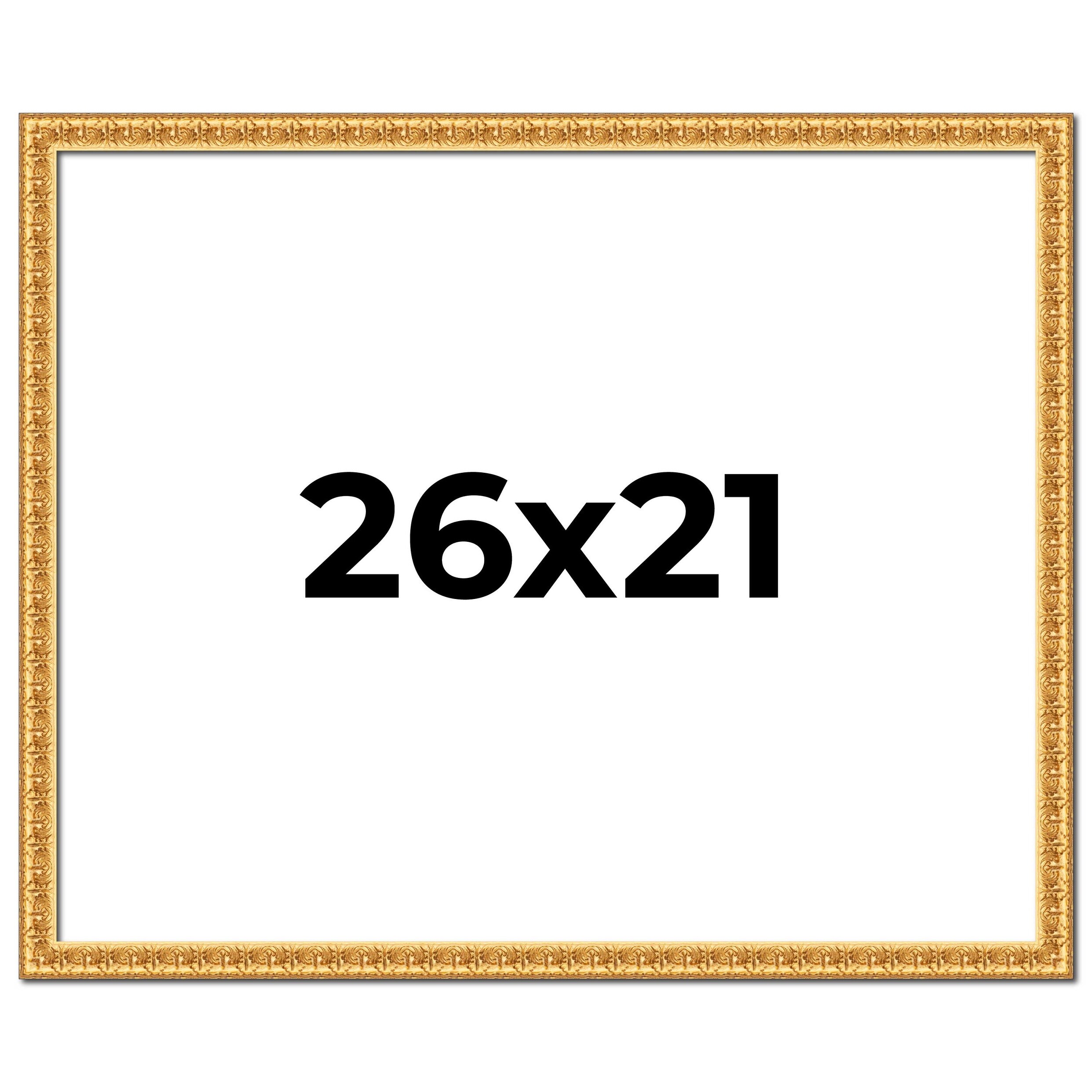 26x21 Frame Gold Real Wood Picture Frame Width 1 inches | Interior