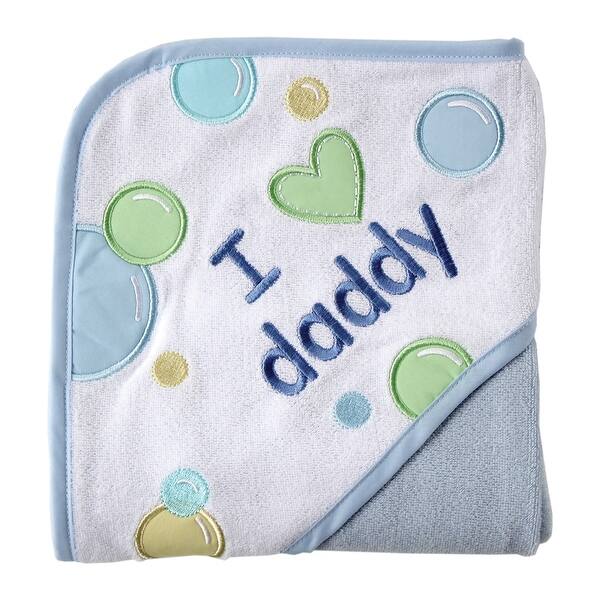 slide 1 of 1, Luvable Friends Infant Boy Hooded Towel, Blue Dad - Blue Dad - One Size One Size - Blue Dad