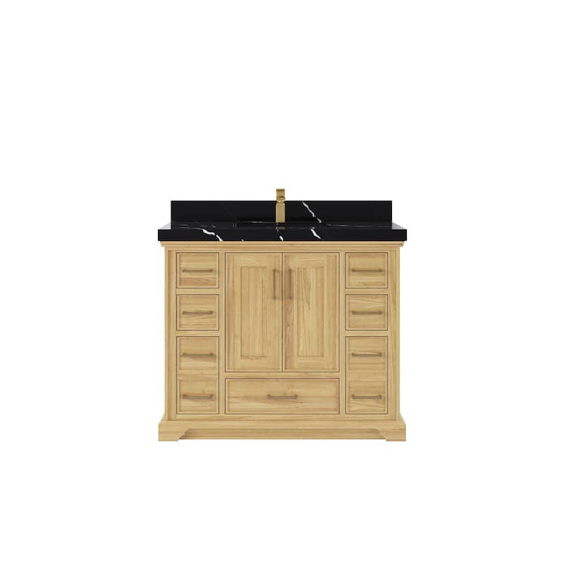 Willow Collections 42 in. W x 22 in. D Charlotte Teak Single Sink Bathroom Solid Teak Vanity with Countertop