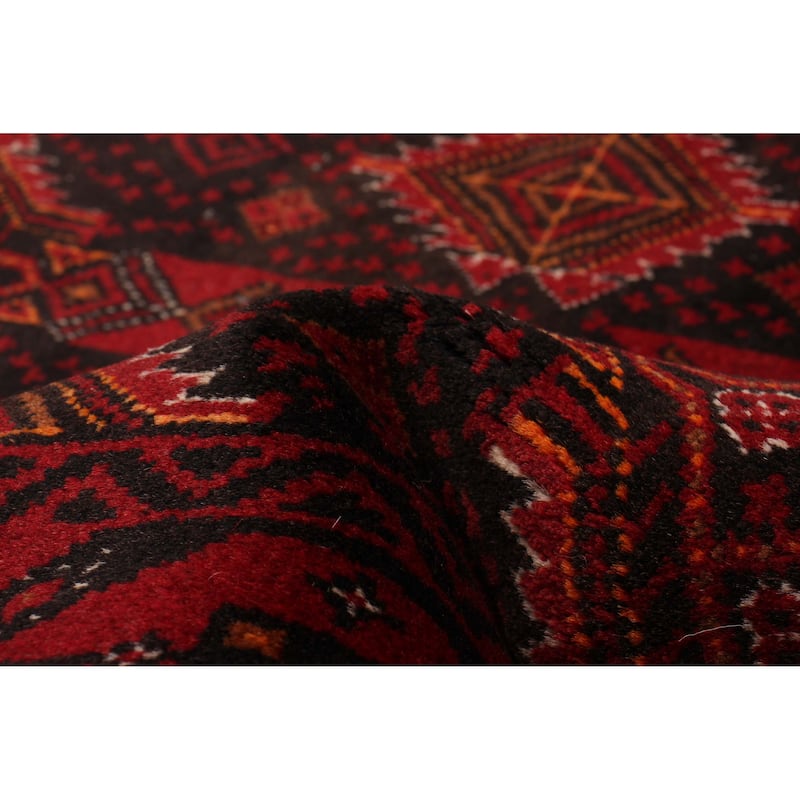 ECARPETGALLERY Hand-knotted Royal Baluch Black, Red Wool Rug - 3'5 x 6'3