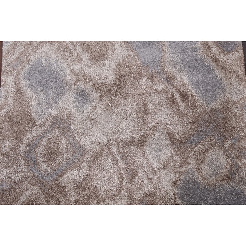 Turkish Abstract Brown Transitional Oriental Rug Contemporary Carpet