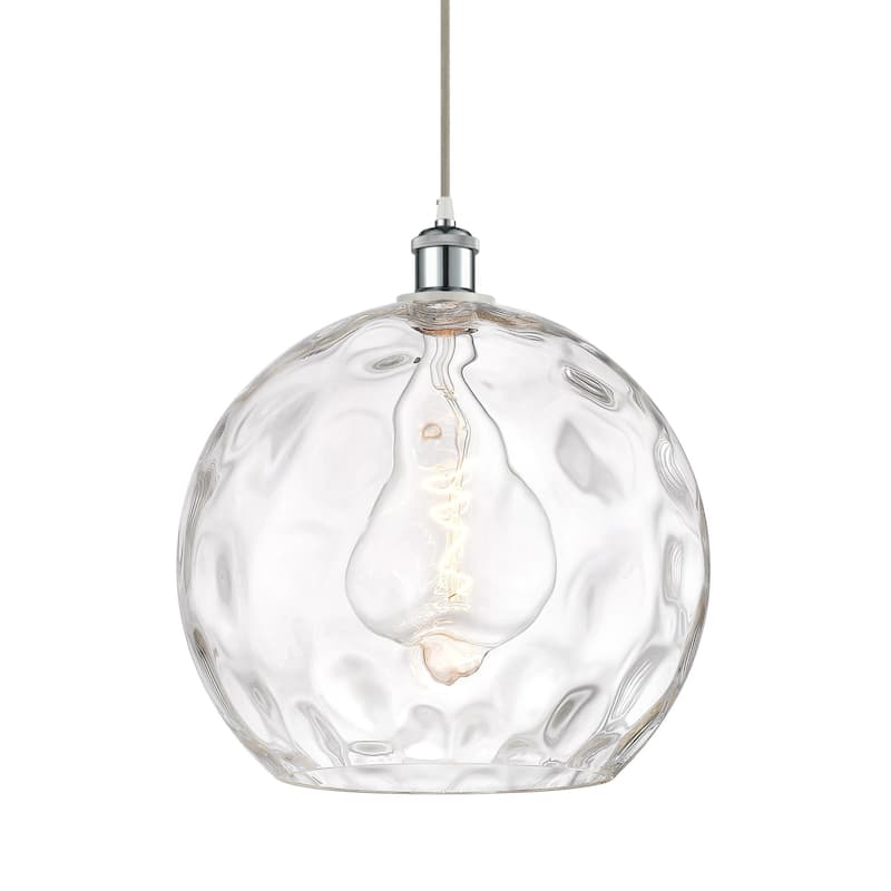 Innovations Lighting 516-1P-17-14 Athens Pendant Athens 14" Wide - White and Polished Chrome / Clear Water Glass