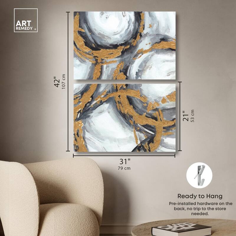 Love Circles Canvas Set of 2 by Art Remedy, Gallery Wrapped