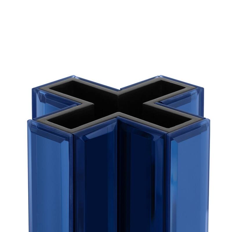 X-Shaped Handmade Mirrored Glass Table Vase