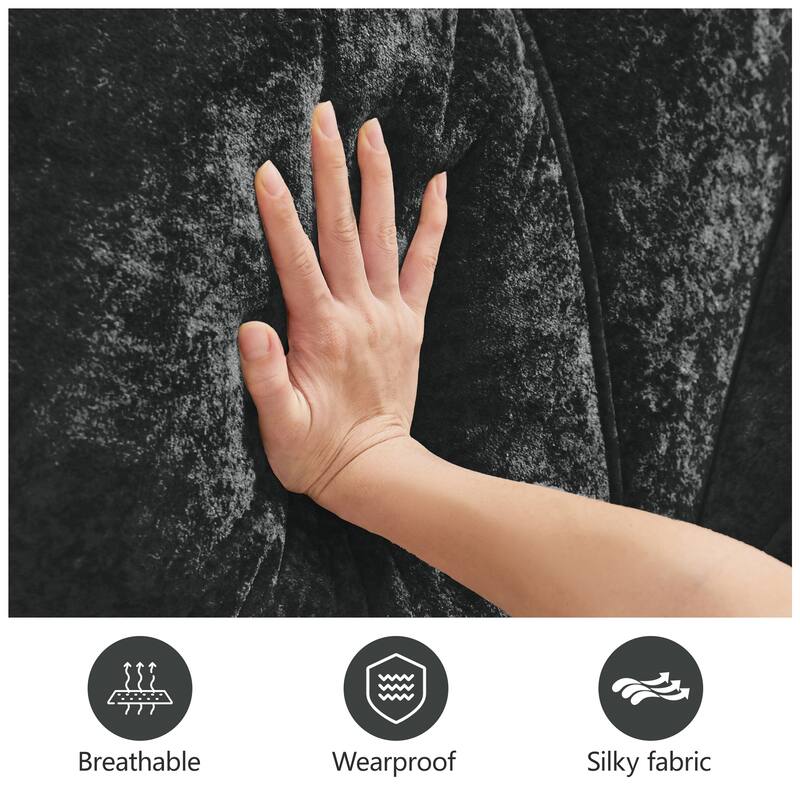 L-shaped Soft Velvet Fabric, Tufted Design, 32D High Density Sponge Bottom, Ergonomic Design Bottom, Anti-Slip Design