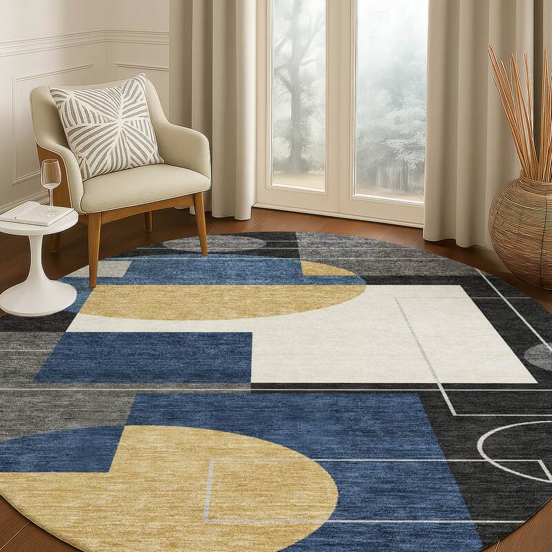 Machine Washable Indoor/ Outdoor Modern Filly Chantille Rug