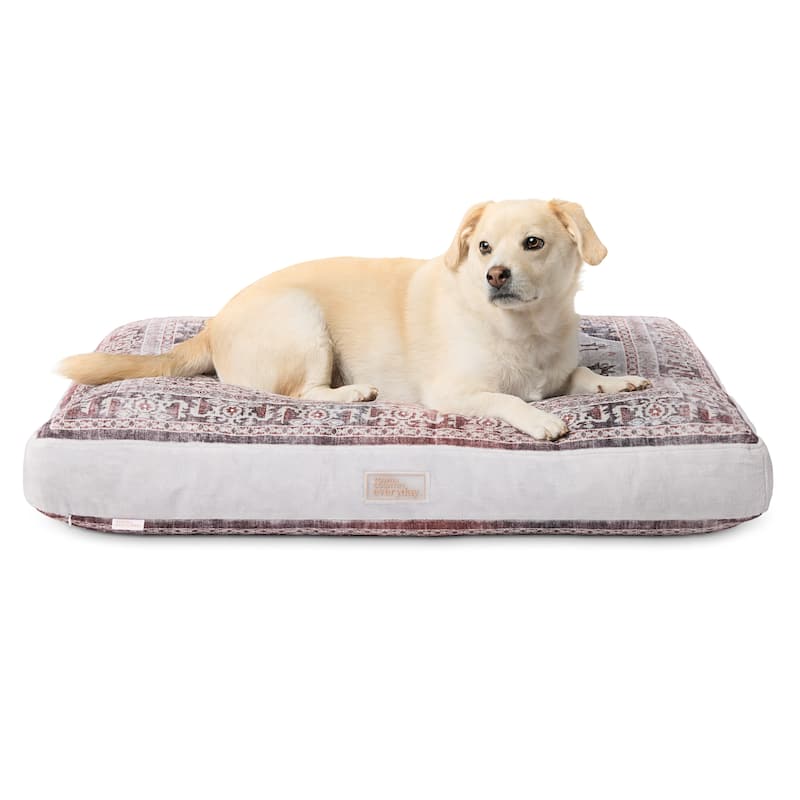 TOWN & COUNTRY EVERYDAY CuddleTown Medallion Pillow Crate Mat Pet Bed - M: 36"x28"x4" - Brown/Beige