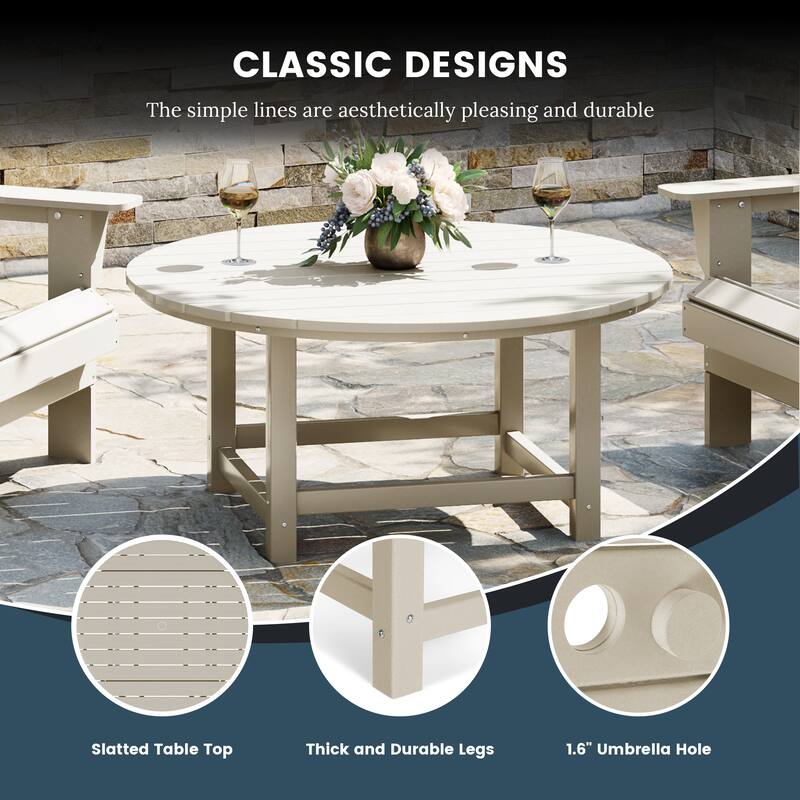 Laguna Outdoor Poly Adirondack 38" Round Coffee Table