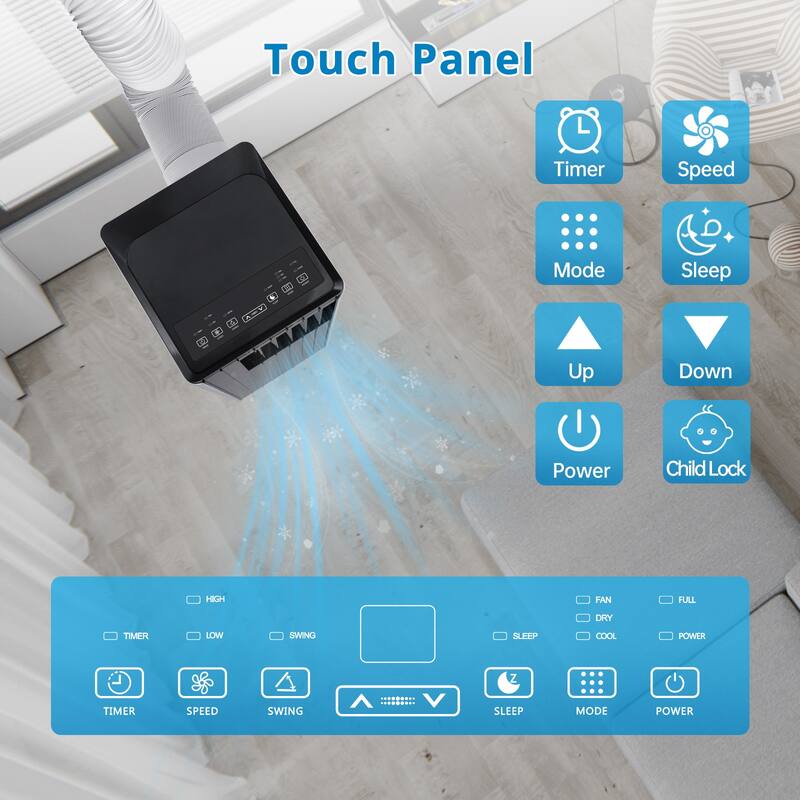 8,000BTU Portable Air Conditioners, 3-in-1 AC Unit for Room up to 350 Sq. Ft