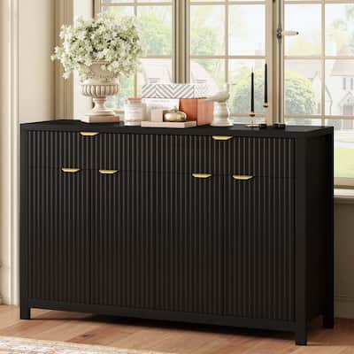 Wave-Pattern Sideboard Cabinet with Drawers Doors,for Versatile Living Spaces and Enhanced Storage