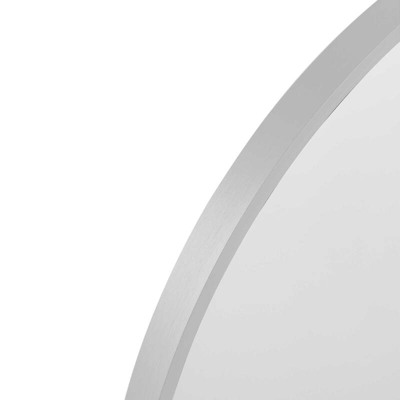 HomeRoots 39" Silver Arch Metal Framed Bathroom Vanity Mirror - 27.70 in. x 39.30 in. x 2.94 in.