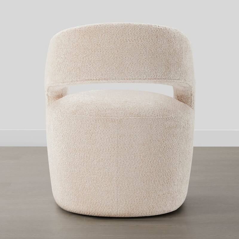 Spruce & Spring Modern Barrel Dining Chair with Casters Rolling Accent Chair