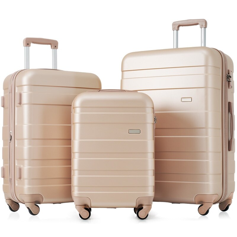 3pcs Hardshell Luggage Sets Lightweight Expandable Suitcase On