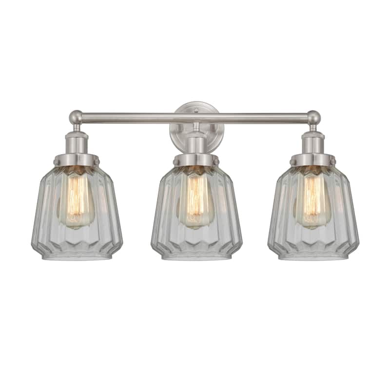 Innovations Lighting 616-3W-10-25 Chatham Vanity Chatham 3 Light 25" - Brushed Satin Nickel / Matte White
