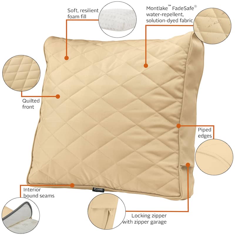 Classic Accessories Montlake FadeSafe Patio Chair/Loveseat Back Quilted Cushion