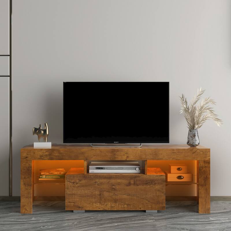 55-Inch Modern TV Stand with LED RGB Lights