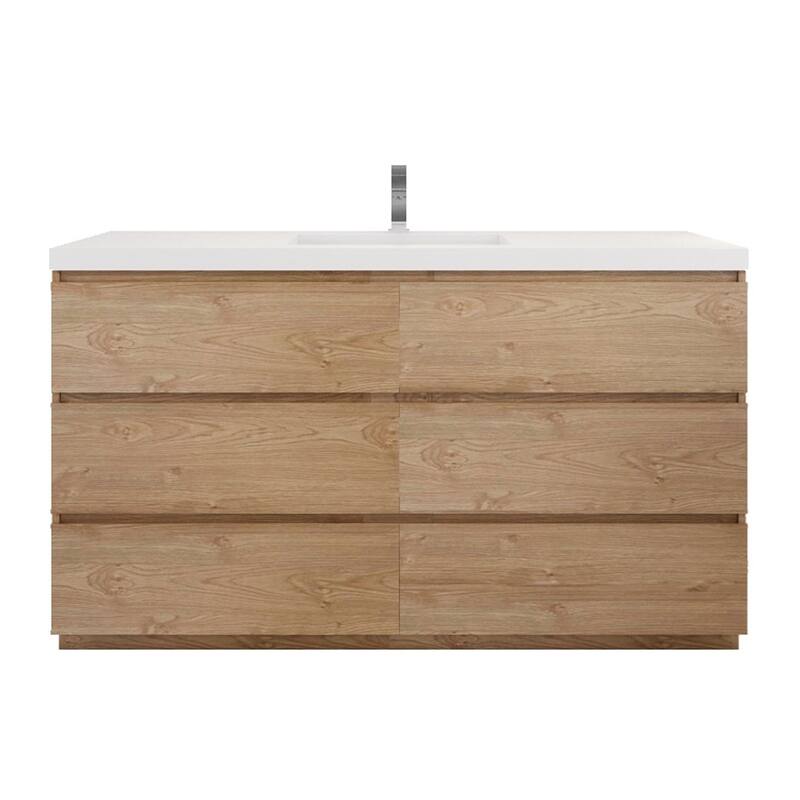 Aron 60'' Freestanding Vanity with Single Reinforced Acrylic Sink - 60'' Width - New England Wood