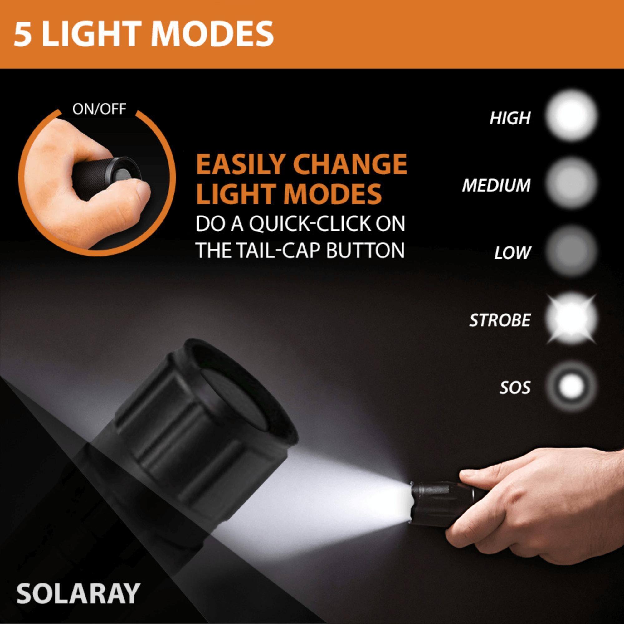 Solaray ZX-1XL 18650 LED Tactical Flashlight Kit - Overstock