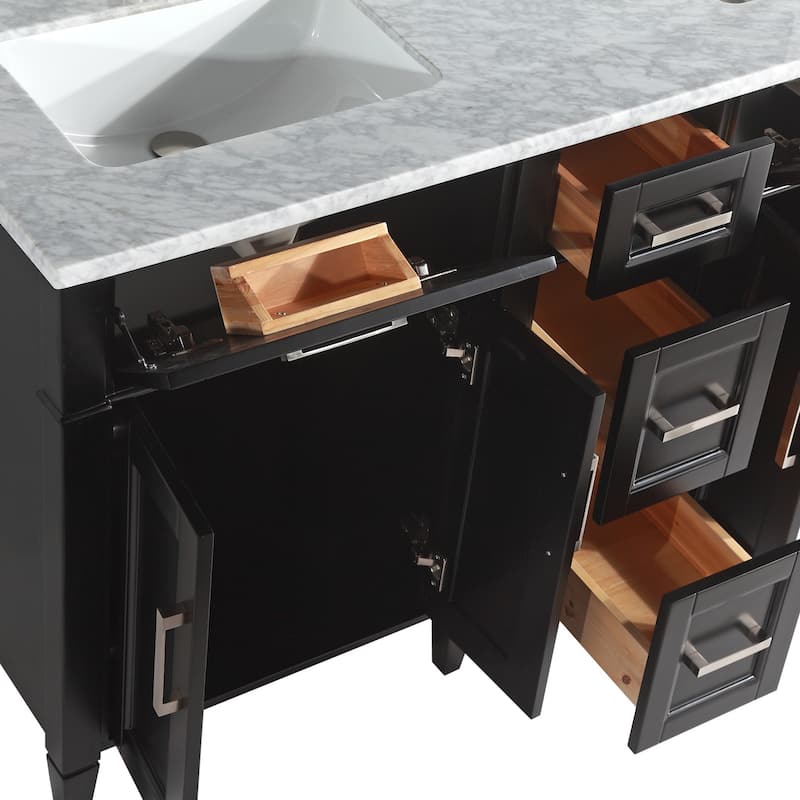 Vanity Art 60 in. Modern Double Sink Bathroom Vanity with Top and Mirror