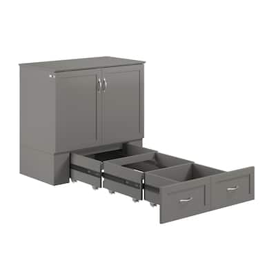Murphy Bed Chest with Mattress & Charging - Space Saving Folding Bed
