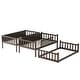 preview thumbnail 24 of 30, Triple Rubber Wood Detachable Bunk Bed with Ladders and Guardrails,Twin Size