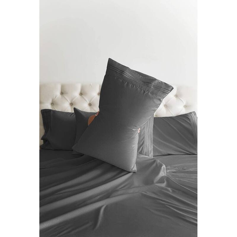 CGK Linens Extra Deep Pocket Microfiber 6 Piece Bed Sheet Set Soft & Cooling