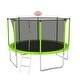 preview thumbnail 17 of 16, 12ft Round Outdoor Trampoline with Safety Enclosure and Basketball Hoop