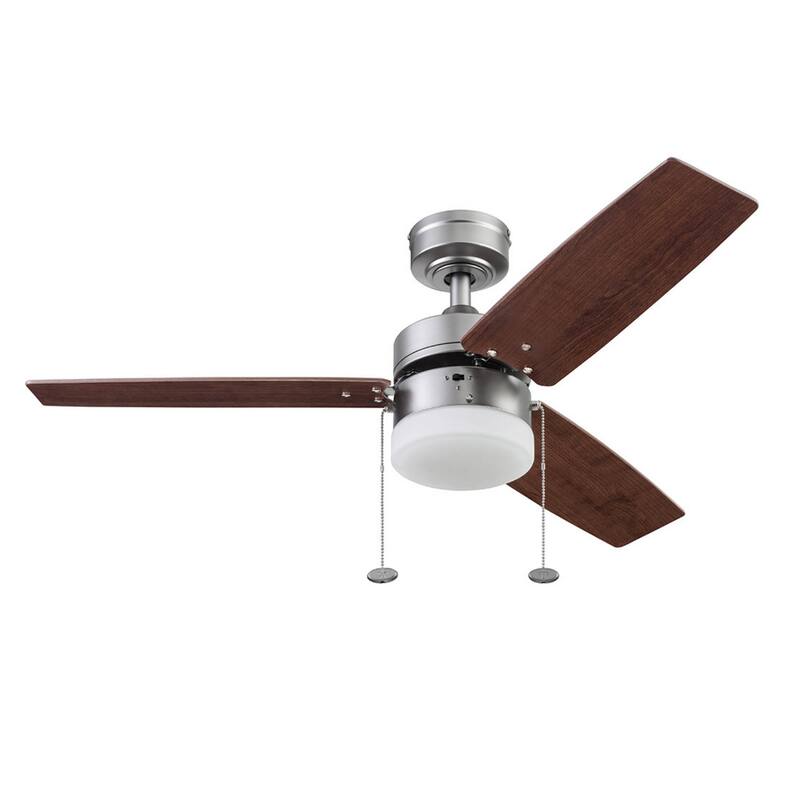 42" Prominence Home Reston Pewter Modern Farmhouse LED Ceiling Fan with Light, Pull Chain - 42