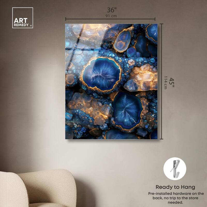Oceanic Gold Sparkle Acrylic by Art Remedy, Ready to Hang