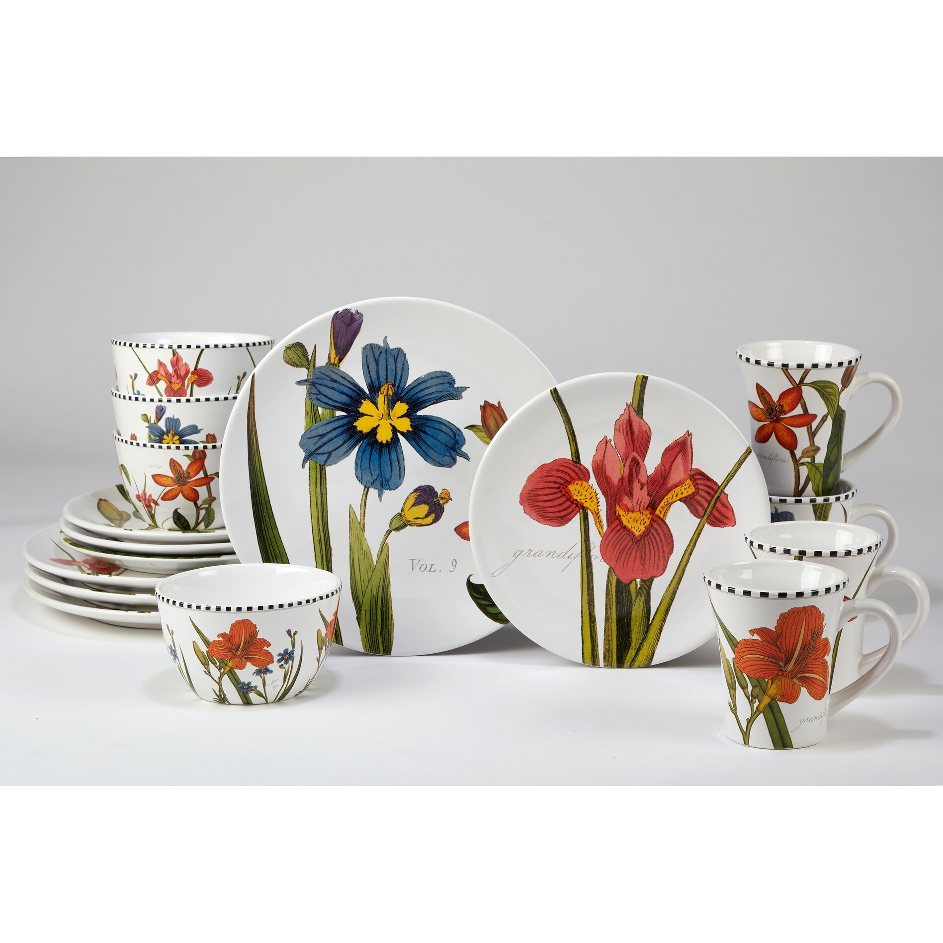 Certified International Botanical Flora 16 piece Dinnerware Set