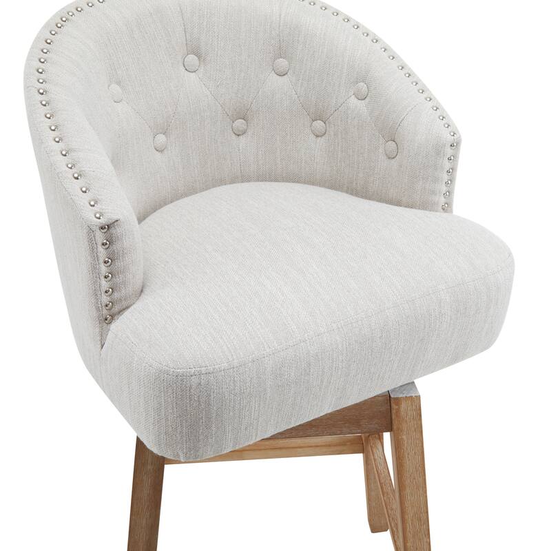 Roomfitters 33.25" Swivel Upholstered Counter Stools, Set of 2 Armless Bar Chairs with Rubberwood Frame and Footrest