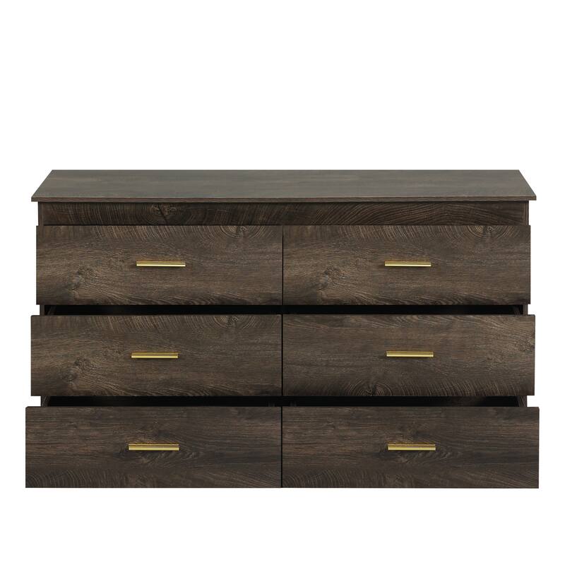 Spray-painted Solid Wood Dresser Cabinet with 5 Drawers