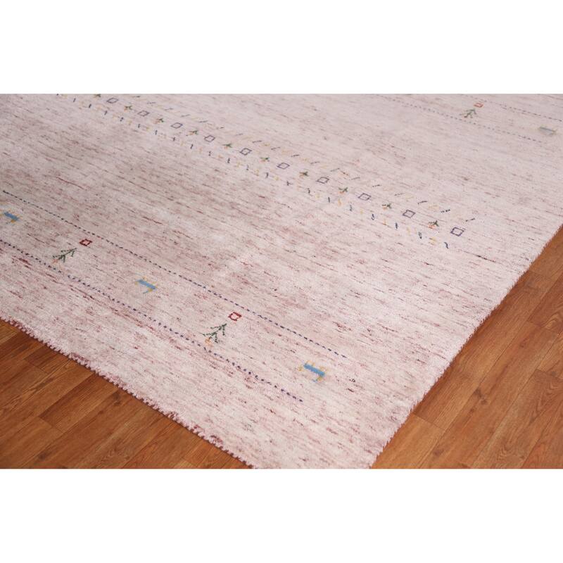 Hand Knotted Oriental 100% Wool Carpet Tribal Animal Pictorial Multi-Colored Gabbeh Area Rug - 11' 5'' X 8' 8''