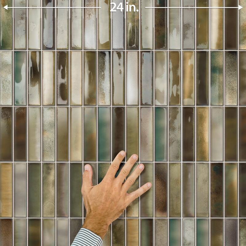 Merola Tile Borealis Green 5-7/8" x 11-3/4" Ceramic Wall Tile