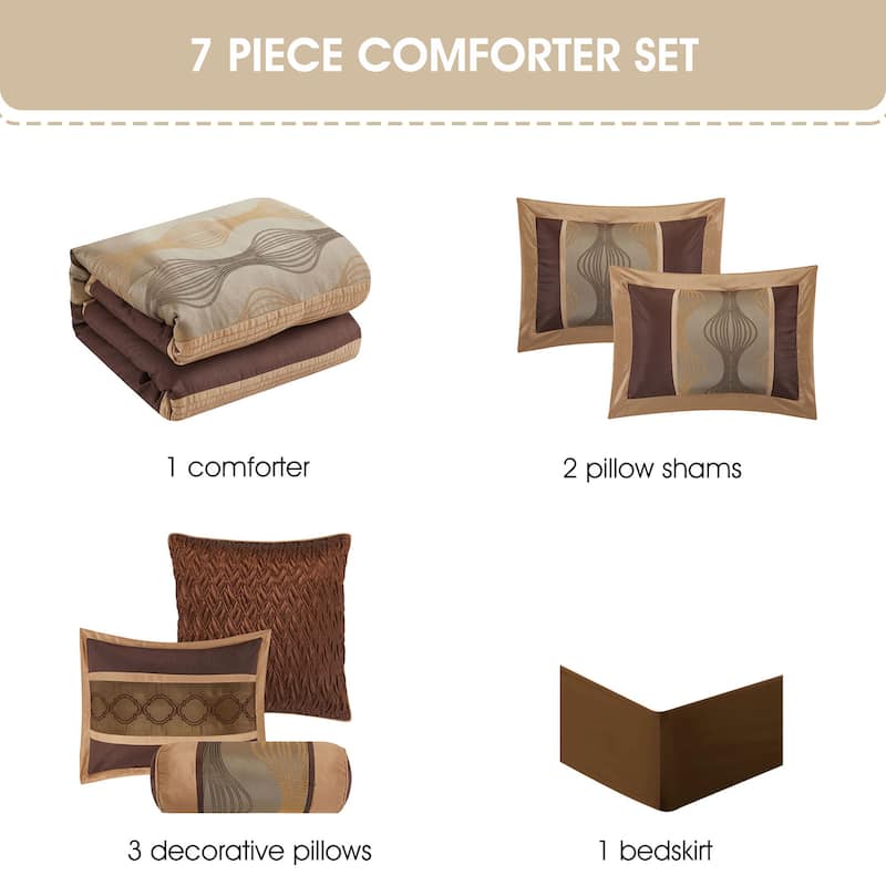 Nanshing Daniella 7-Piece Modern Geometric Comforter Set
