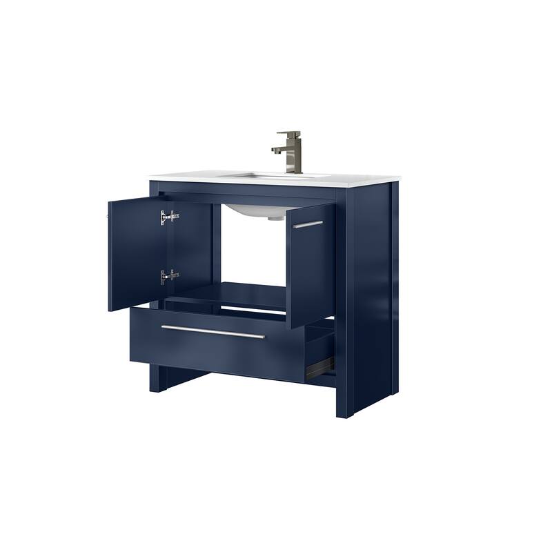 Lafarre Bath Vanity Quartz Top, Sink and Gun Metal Faucet