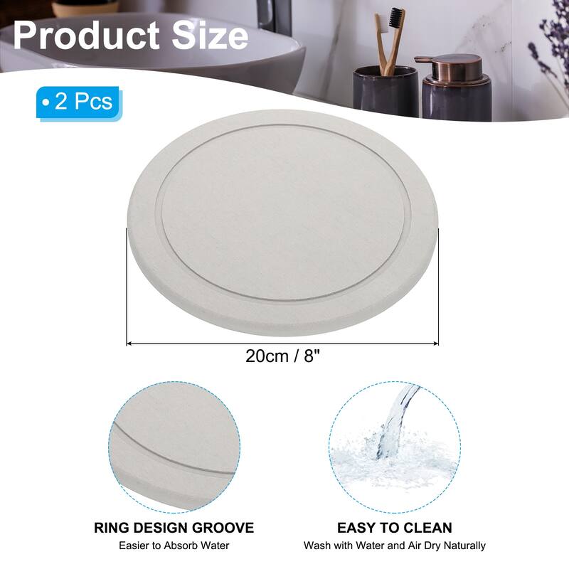 2 Pack Round Diatomite Drink Coasters