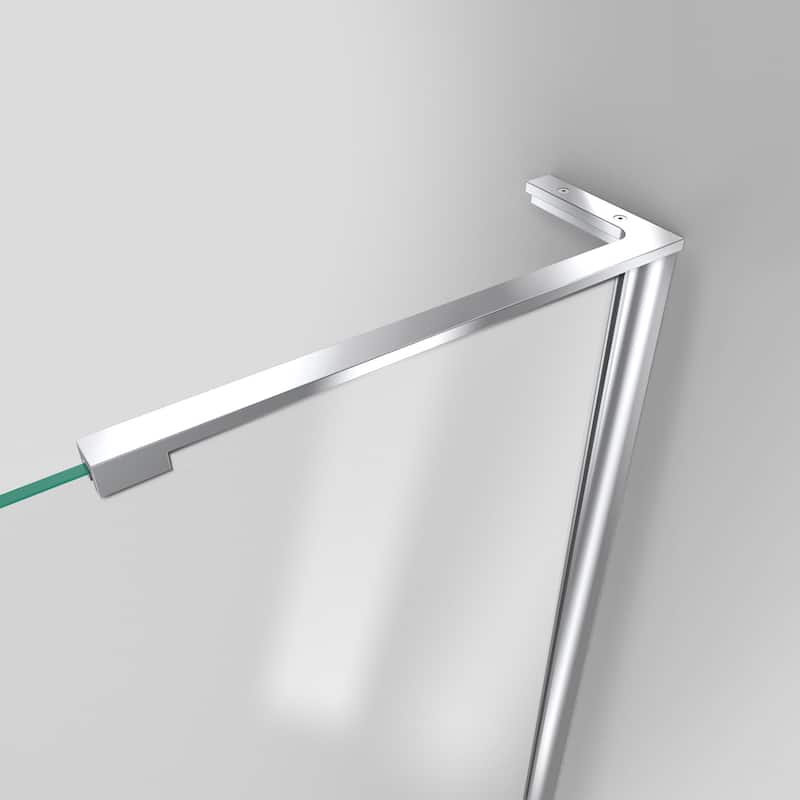 DreamLine Unidoor-LS 47-48 in. W x 72 in. H Frameless Hinged Shower Door with L-Bar - 47" - 48" W - 47" - 48" W