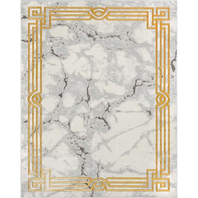 Well Woven Fairmont Huntington Retro Mosaic Marble Pattern Area Rug