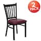 Option burgundy vinyl seat/black metal frame