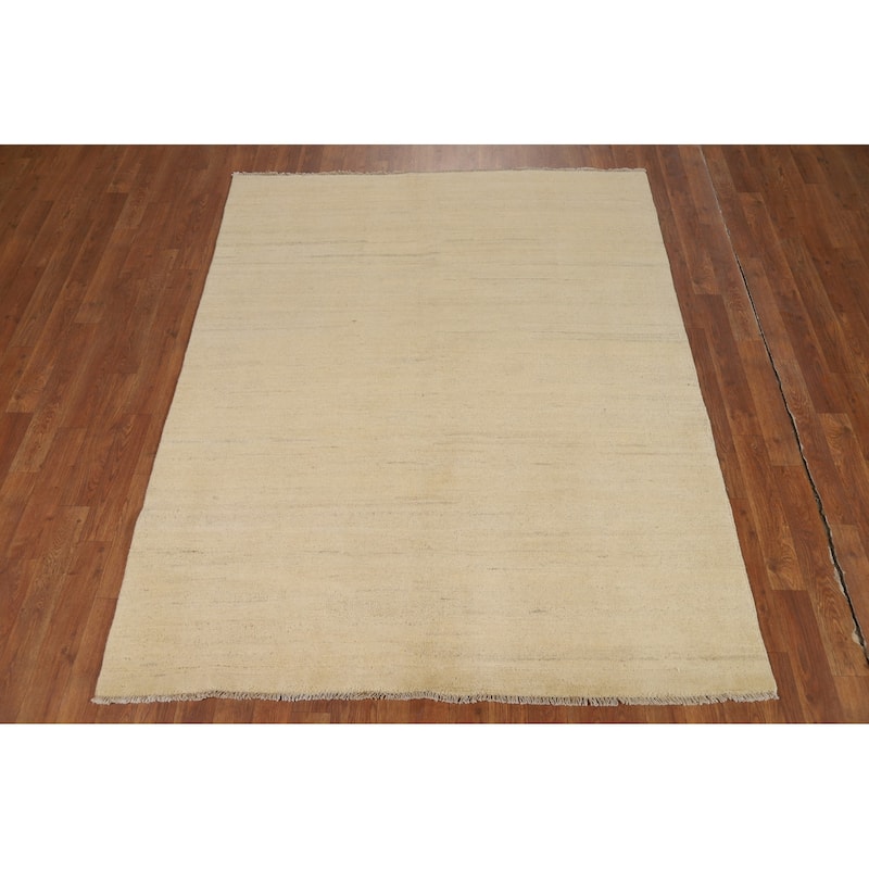 Modern Gabbeh Oriental Rug Handmade Wool Carpet - 4'10"x 6'2"