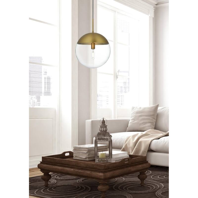 Elegant Lighting Eclipse Single Light 14" Wide Pendant with Clear