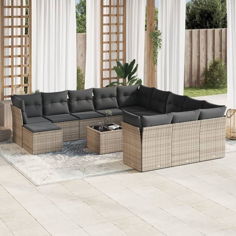 vidaXL Garden Sofa Set Grey, Dark Grey - 21.7 x 21.7 x 14.6