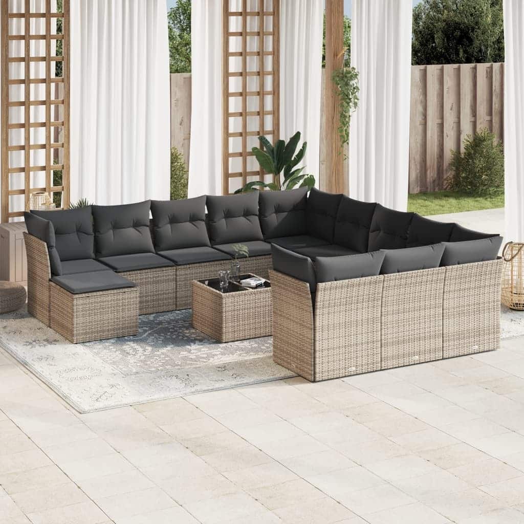 vidaXL Garden Sofa Set Grey, Dark Grey - 21.7 x 21.7 x 14.6