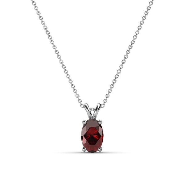 TriJewels Oval Cut Gemstone Womens Solitaire Pendant Necklace 14K Gold. Opens flyout.