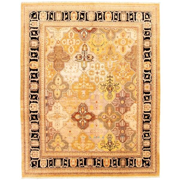 Hand-knotted Chobi Finest Beige Wool Rug - 8'9 x 11'0/8'9