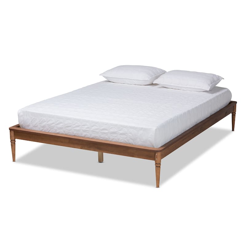 Tallis Classic and Traditional Walnut Brown Finished Wood Bed Frame - Queen